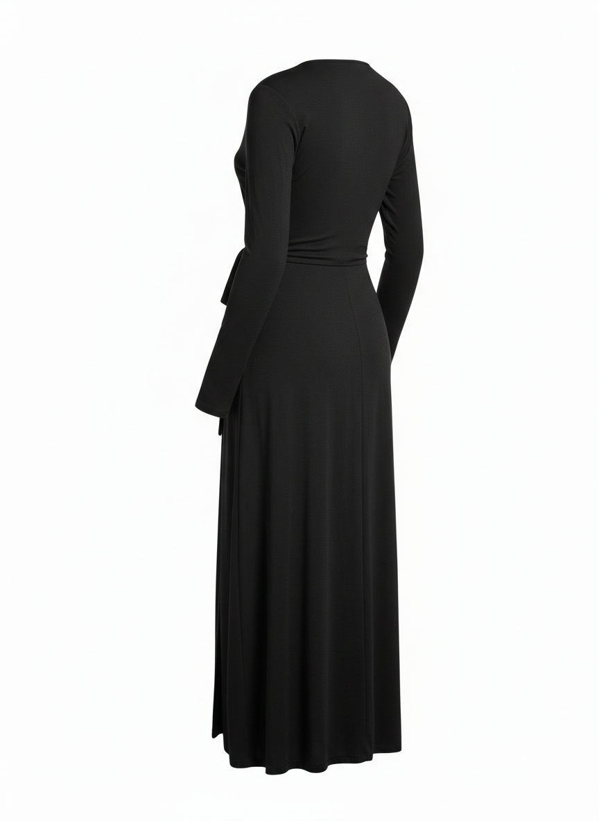 Black Wrap Dress Long Sleeves