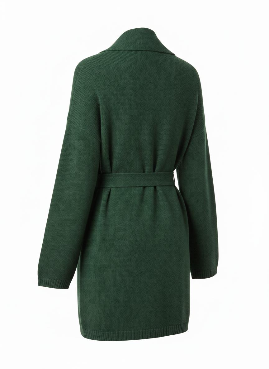 Green Belted Cardigan