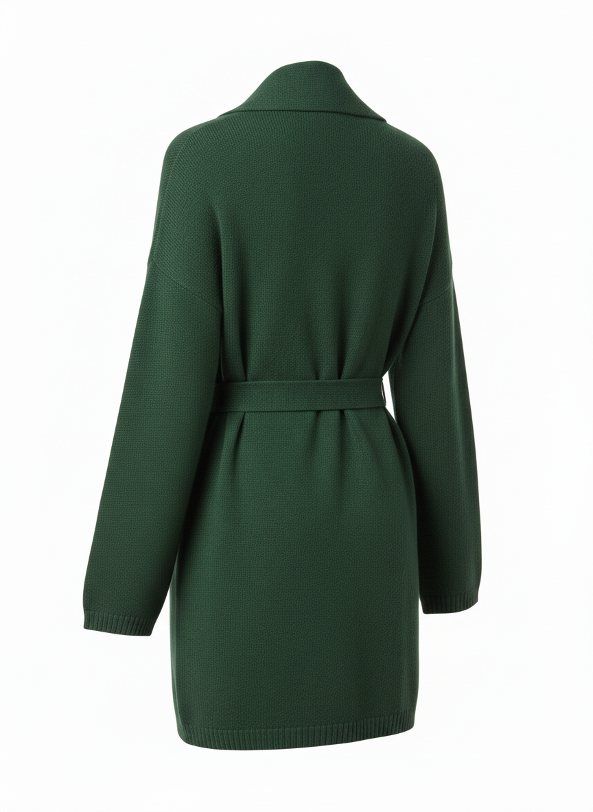 Green Belted Cardigan