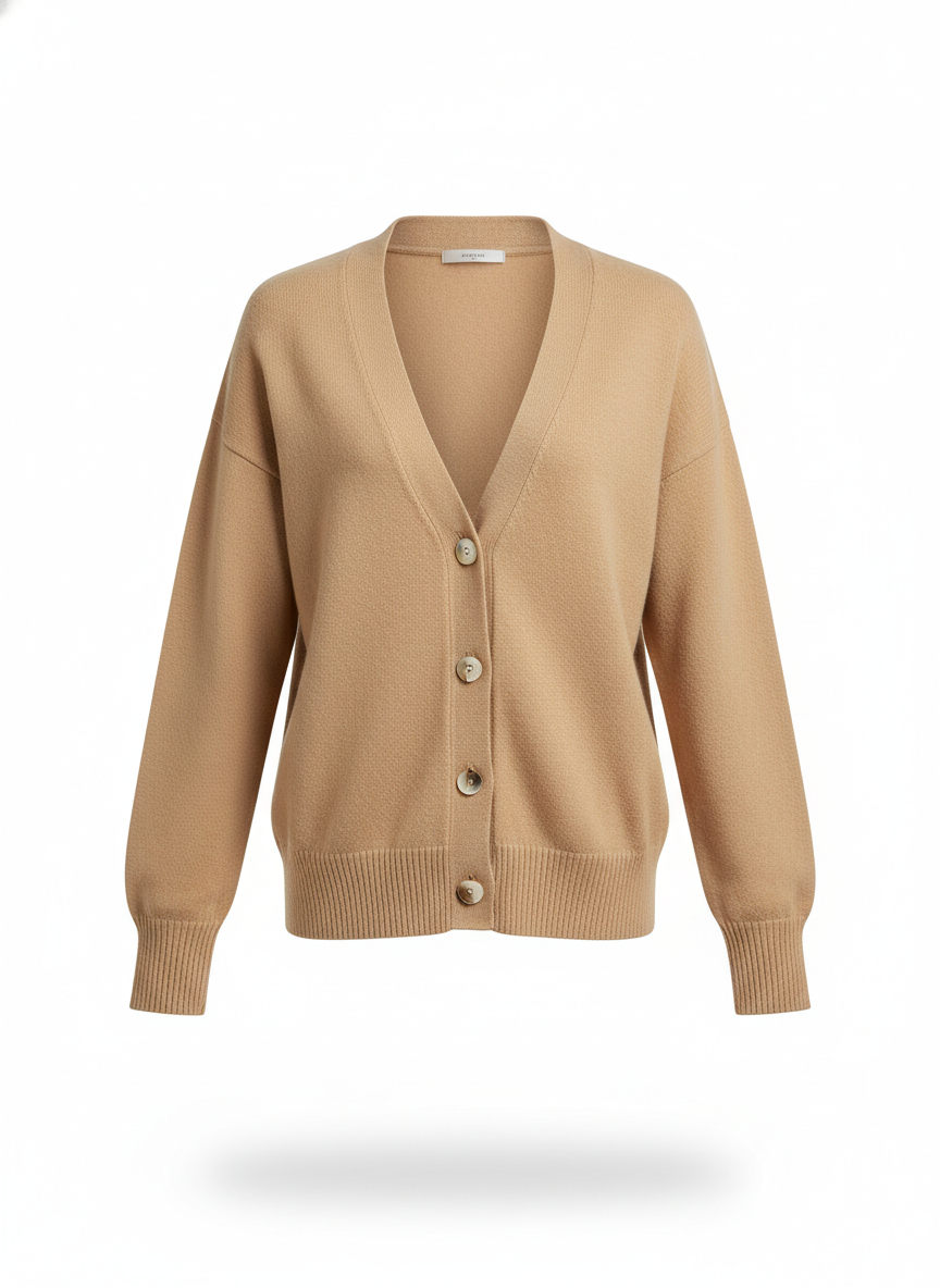 Beige Button Cardigan