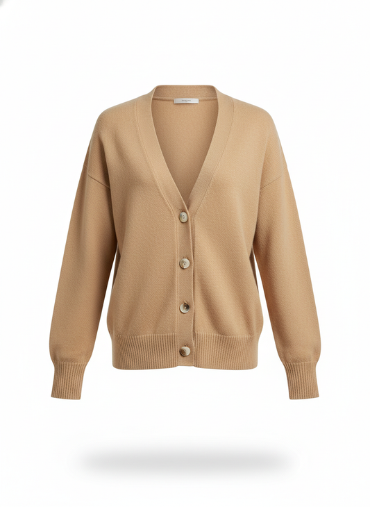 Beige Button Cardigan