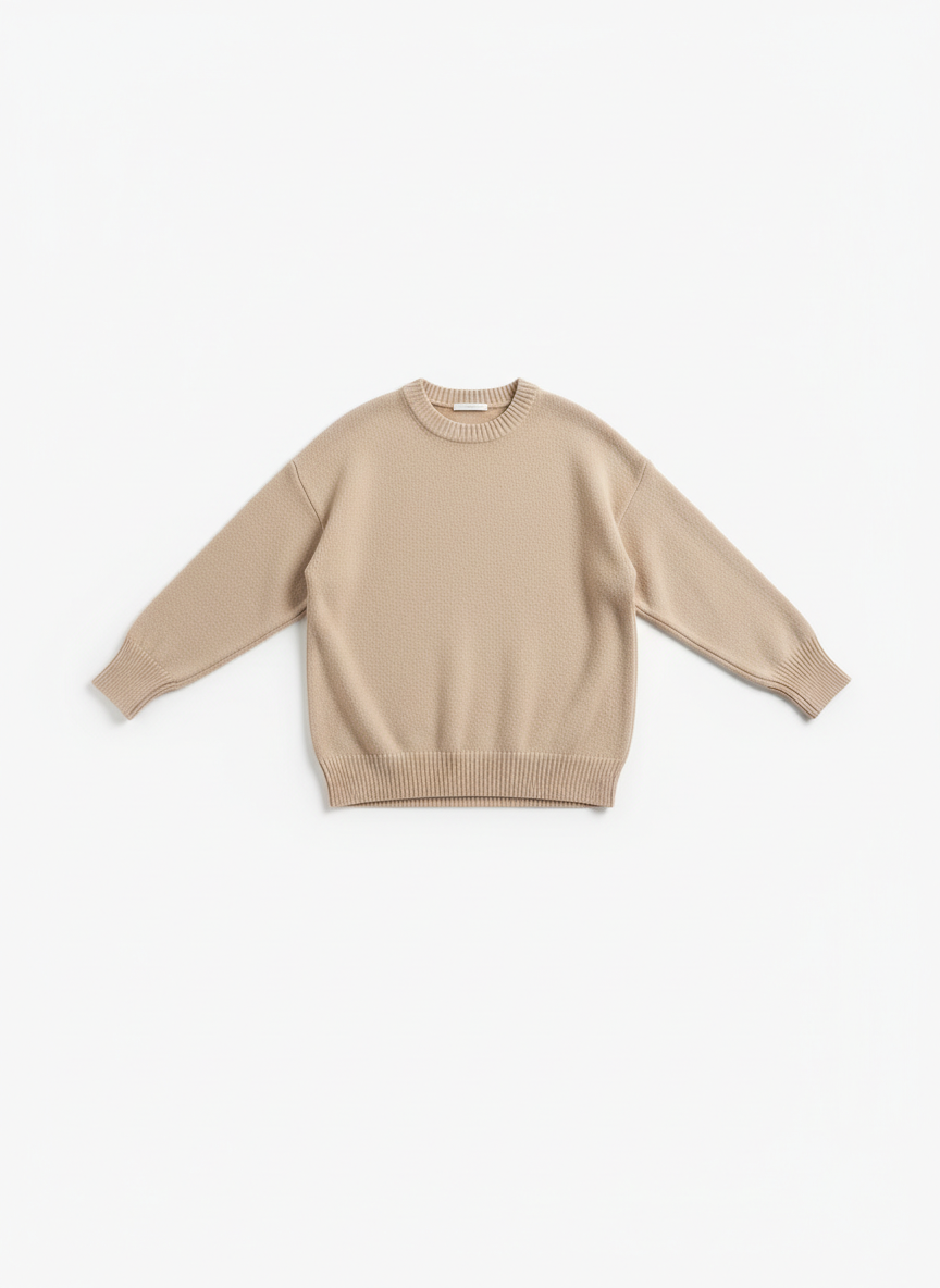 Beige Crew Neck Sweater