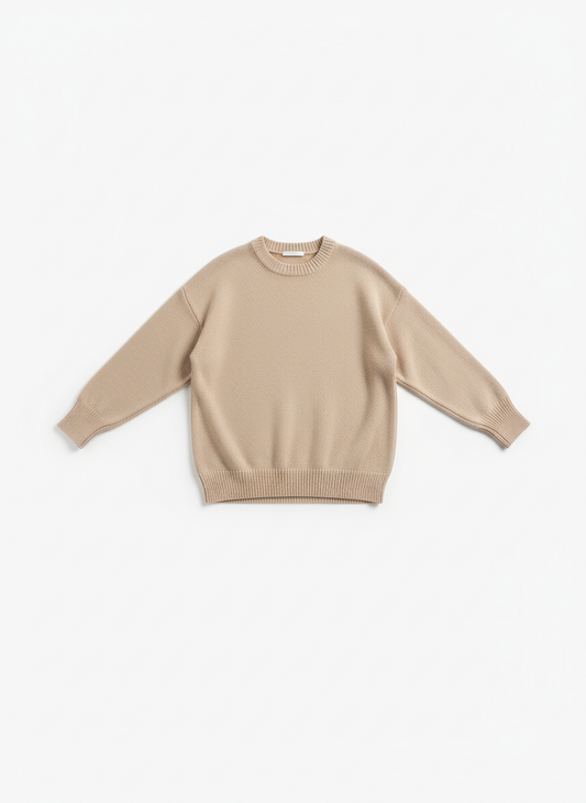 Beige Crew Neck Sweater