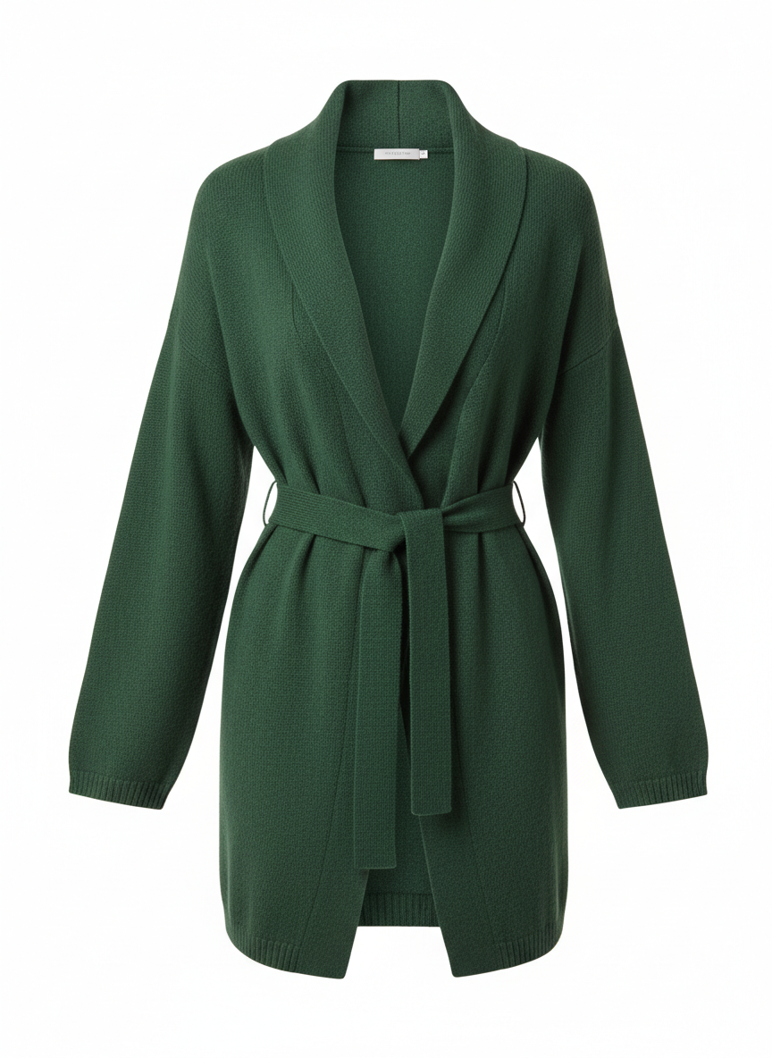 Green Belted Cardigan