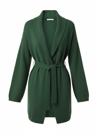 Green Belted Cardigan