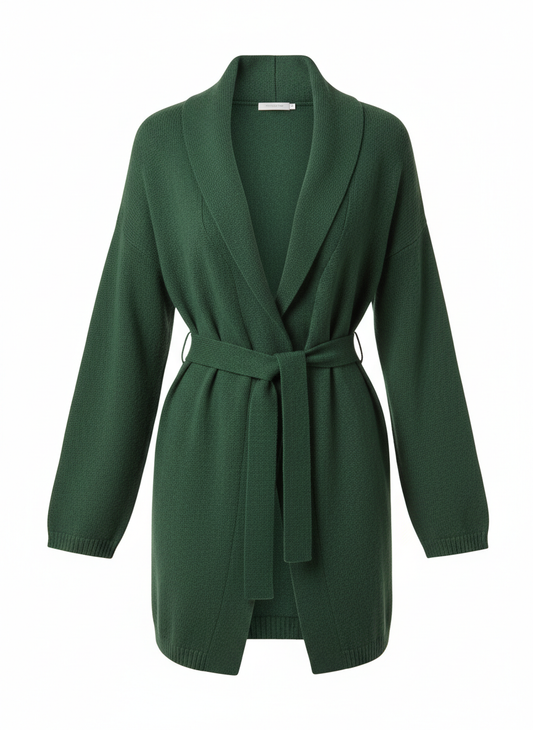 Green Belted Cardigan