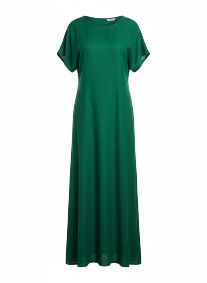 Green Maxi Dress Short Sleeves
