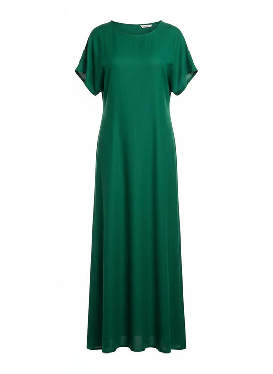 Green Maxi Dress Short Sleeves