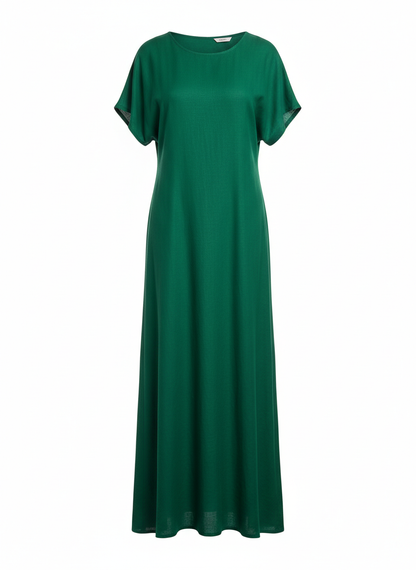 Green Maxi Dress Short Sleeves
