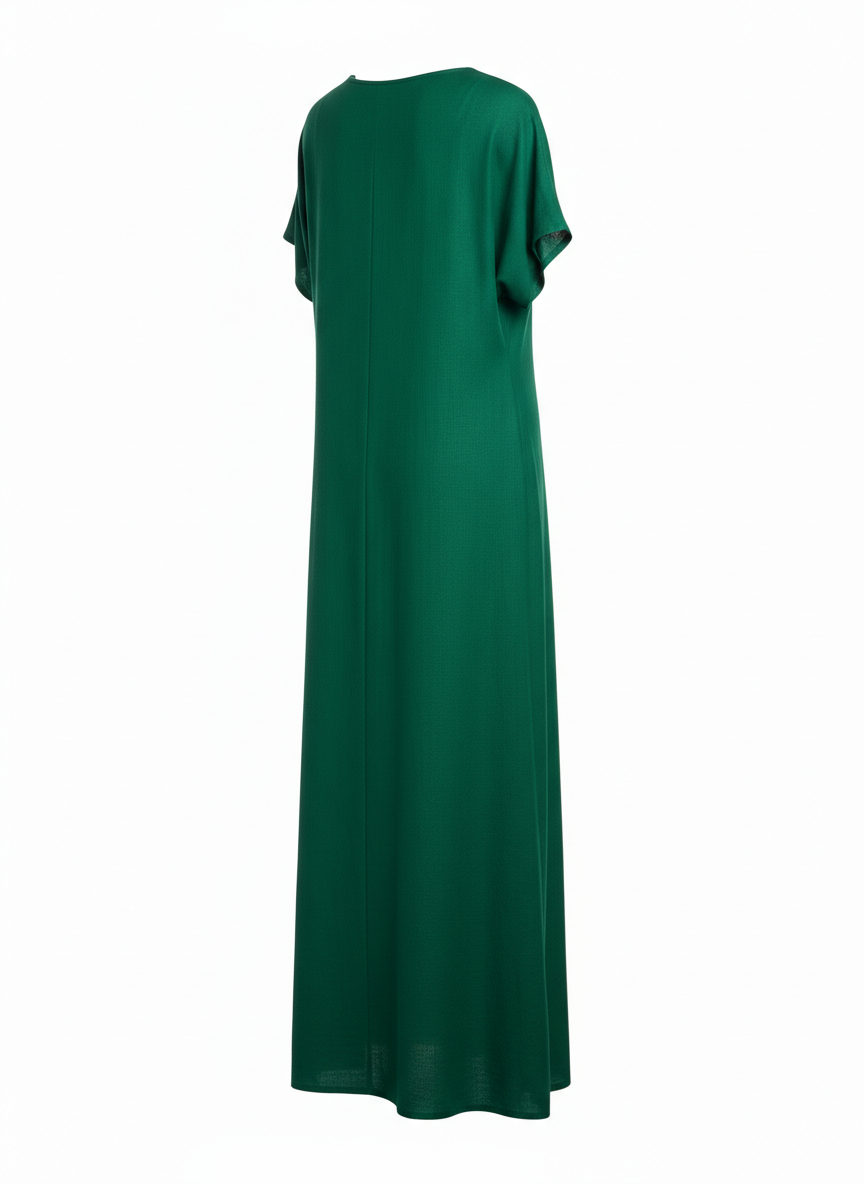 Green Maxi Dress Short Sleeves
