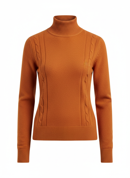 Orange Mock Neck Sweater