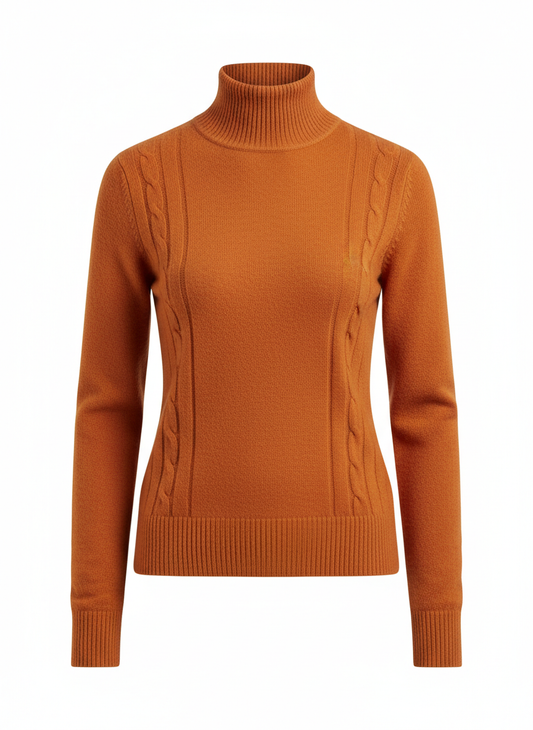 Orange Mock Neck Sweater
