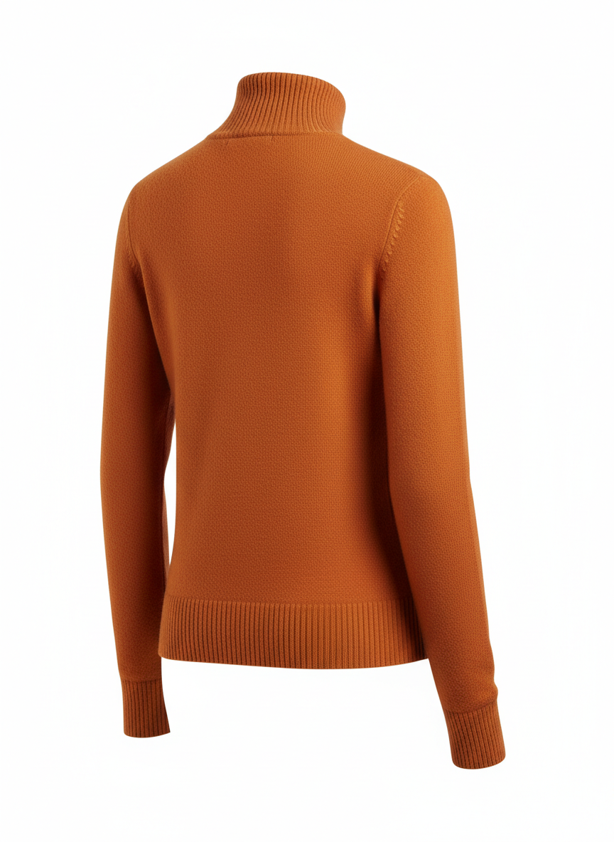 Orange Mock Neck Sweater
