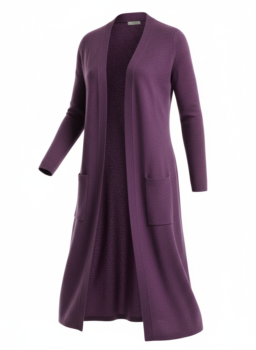 Purple Long Cardigan