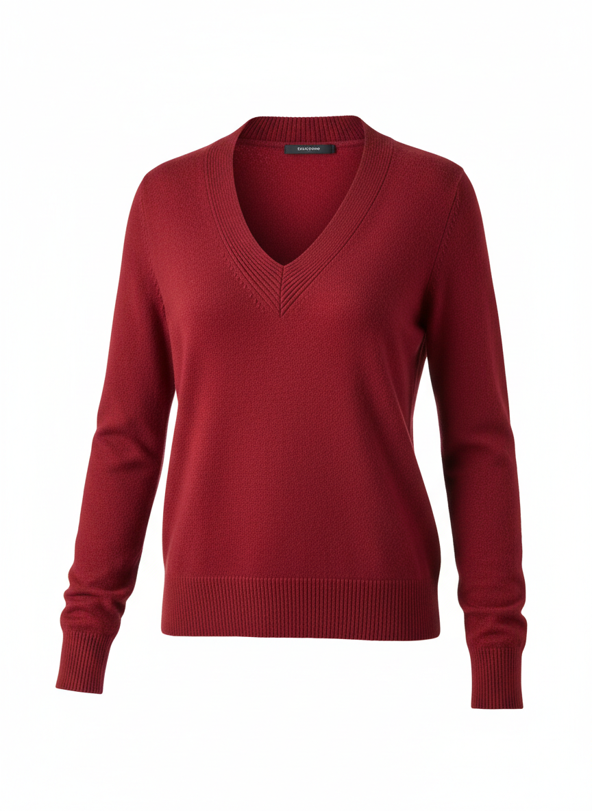 Red V-Neck Sweater
