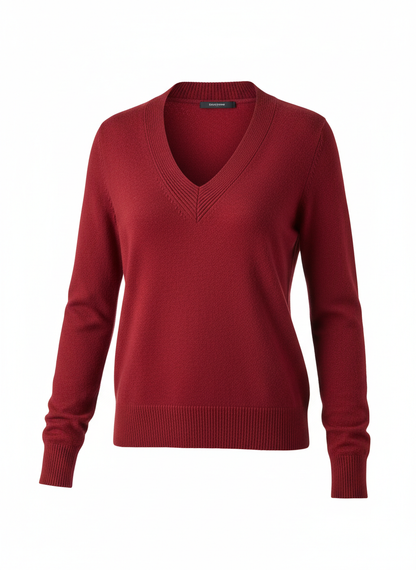 Red V-Neck Sweater