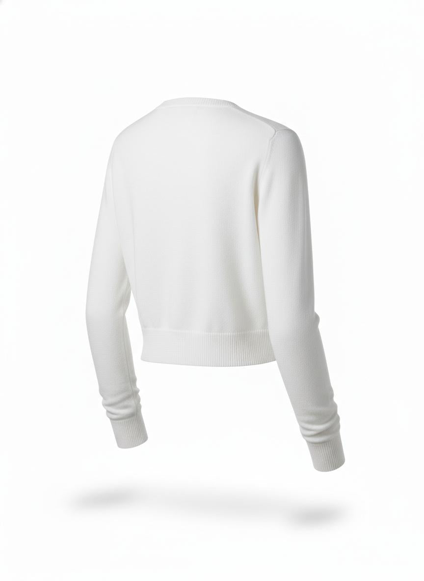 White Cropped Cardigan