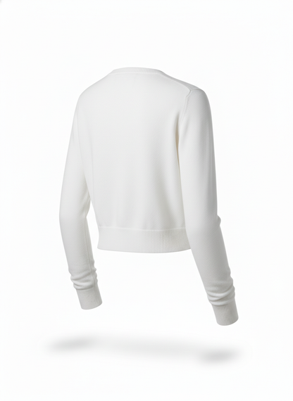 White Cropped Cardigan